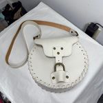 Ecote White BraidedLeather Round Crossbody Western Bag Photo 9