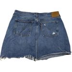 Levi's  Premium Denim Mini Skirt High Rise Deconstructed Women Size 33" Cotton Photo 5
