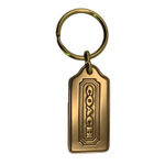 Coach 2" Rare Vintage Thick Gold Brass Bag Fob Key Ring Key Chain Photo 1