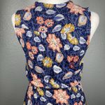 Lucky Brand Whimsical  Maxi Dress Blue Festivals Boho Floral Slit Front XS Photo 5