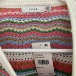 Lush Clothing NWT Lush Stripe Pointelle Crop Sweater in Ivory Multi Photo 3