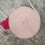 Ivory and pink crocheted crossbody mini bag‎ Photo 1