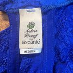 Vintage‎ Andrea Kristoff Escante Lace Teddy M Blue Halter Cutout Sexy Size M Photo 9