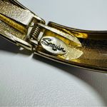 Signed Sequin Lilac & Pastel Enamel Hinge Bangle | Gold Tone | Gently Used Photo 2