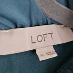 Loft  Top Blouse Size M High Neck Keyhole Ruffle Sleeveless Mixed Media Keyhole Photo 5