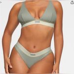 SKIMS  Cotton Rib Plunge Bralette Mineral NWT size XL Photo 4