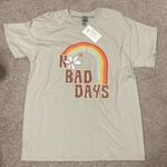 No Bad Days Rainbow Flower Graphic T Shirt Tan Size L Photo 0