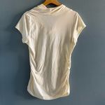 CAbi Scooped Neck Ruched Beige Top Photo 7