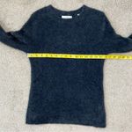 Vince  Eyelash Fuzzy Lurex Metallic Sweater Obsidian Black M Photo 7