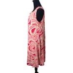 Chico's 1 Lace Up Pink White Paisley Mosaic Shelley Shift Dress Size M Resortwear Photo 2