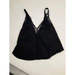 Free People  Black V-Neck Lace Trim Sleeveless Top Womens S flowy oversized boho Photo 7