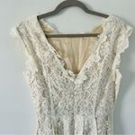 ASOS  Off White All Lace Floral Appliqué Cap Sleeve A Line V Back Mini Dress 8 Photo 4