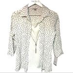 Croft & Barrow  Polka-dot  Button-Up W/Built-in Cami and necklace NWT Petite SML Photo 0