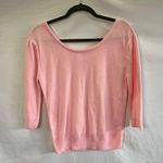 Vintage Sweater Women Light Pink Scoop Neck Silver Ball Embellishment 3/4 Sleeve Size M Photo 2