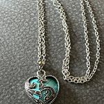 Free People Vintage Turquoise/Citrine Heart Necklace Photo 6