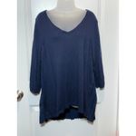 Lane Bryant  Navy Blue Sweater Knit Pleated Hem Tunic Top Plus Size 18/20 Photo 1