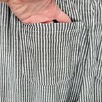 Old Navy  Beachy Lightweight Wide Leg‎ Linen Pants Womens Large Gray White Stripe Photo 5