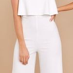 Blue Blush White Ruffle Crop Jumpsuit Photo 0