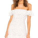 superdown Revolve  Samantha White Lace Off The Shoulder Mini Dress size Small $70 Photo 0