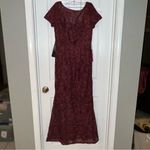 JS Collections Merlot Burgundy Red Jolene Soutache Mesh Maxi Dress Size 6 NEW Photo 1