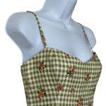 Reformation Roarke Linen Dress Patio Floral Checkered Feminine Dress 4 Photo 12