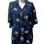 Equilibrio Italia Women's M Blue Floral Knee Length Shirt Dress Size L Photo 11