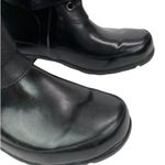 BCBGMAXAZRIA Women's Black Willis Lace Up Rubber Boots Leather Straps Size 6 Photo 5