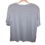 Mod Ref  Silver Shimmery Short Sleeve Blouse Photo 1