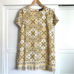Lulus Dandy Lion Mini Dress S Shift Yellow Print Tile Vacation Party Summer Trip Photo 3