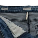 Tribal Jeans Distressed Stretch Raw Hem Side Red Stripe Ankle Jeans Size 12 Blue Photo 1