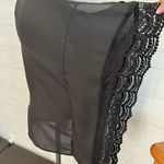 A Byer A.Byer sheer black tunic; batwing/poncho sleeves, detailed with wide lace Size S Photo 6