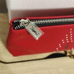 Saint Laurent Yves  YSL Red Makeup cosmetic Bag Pouch case clutch Crossbody Photo 4