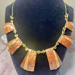 Brutalist Copper & Brass Collar Necklace + Earrings Set – African Express Tan Photo 5