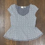 Anthropologie  Postmark Black/White Ikat Peplum Top Photo 0