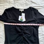 Nation Ltd Mikaela Top Jet Black Ruched NEW Small Photo 5