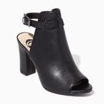 Charming Charlie High Heel Peep Toe Black Booties Photo 0