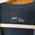Aerie  Black Ribbed Tank Top with Button Detail Size XS Photo 1