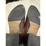 Nicole Brown Leather Ankle Boots Chelsea Style Block Heel Western Stitch Sz 6 Photo 5