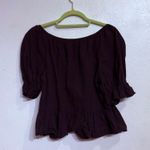 Impressions Black Short Puff Sleeve Poet Blouse Sz M Photo 5