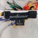 AMBIANCE gauzy floral adjustable spaghetti strap high low flowy tank top size L White Size L Photo 3