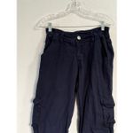 Brandy Melville Mid Rise Blue Cargo Pants Pockets Women’s Size S Photo 1