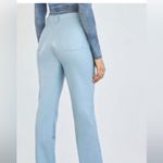Aritzia Wilfred Melina vegan leather straight leg pant baby blue 00 30" inseam Photo 2