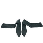 ZARA Boots Grey Knit Sock Heels Knee High OTK Size 35 US 5 Photo 6