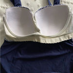 Lands' End  Swim Dress Underwire Blue White Modest Coastal Grandma  Beach Size 6D Photo 6