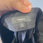 Theory Women's Slim Cropped Pant in Striped Stretch Wool Navy Size 10 Photo 3
