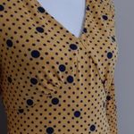Frock Shop Mustard Yellow & Navy Dots 3/4 Sleeves ModCloth Blithe Midi Dress NEW Photo 1