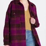 Good American NWT Shacket With Pockets Size XS 00/0 Runs Big Pop Thistle Pl… Photo 0