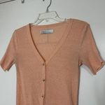 Free People FP beach button down pink peach ribbed dress size Small Photo 1