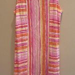 Habitat Escape by Cotton Key Hole Tank Dress Pink Yellow Orange Stripe Size M Photo 3