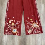 Johnny Was NWT Elia Linen Tie Jumpsuit Embroidered Size Medium in Adobe Photo 5